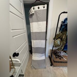 Pottery Barn Kids (2) Preppy Rugby Blackout Curtain 84" x 44" gray and white